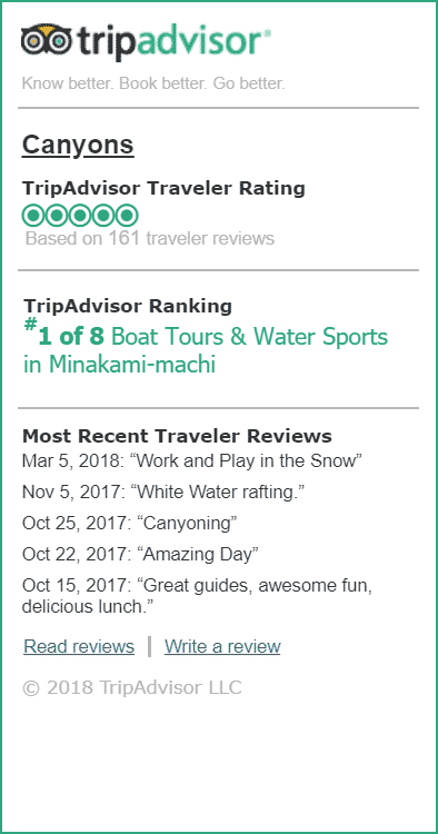 Canyons Rafting and Cayoning tours reviewed on Tripadvisor
