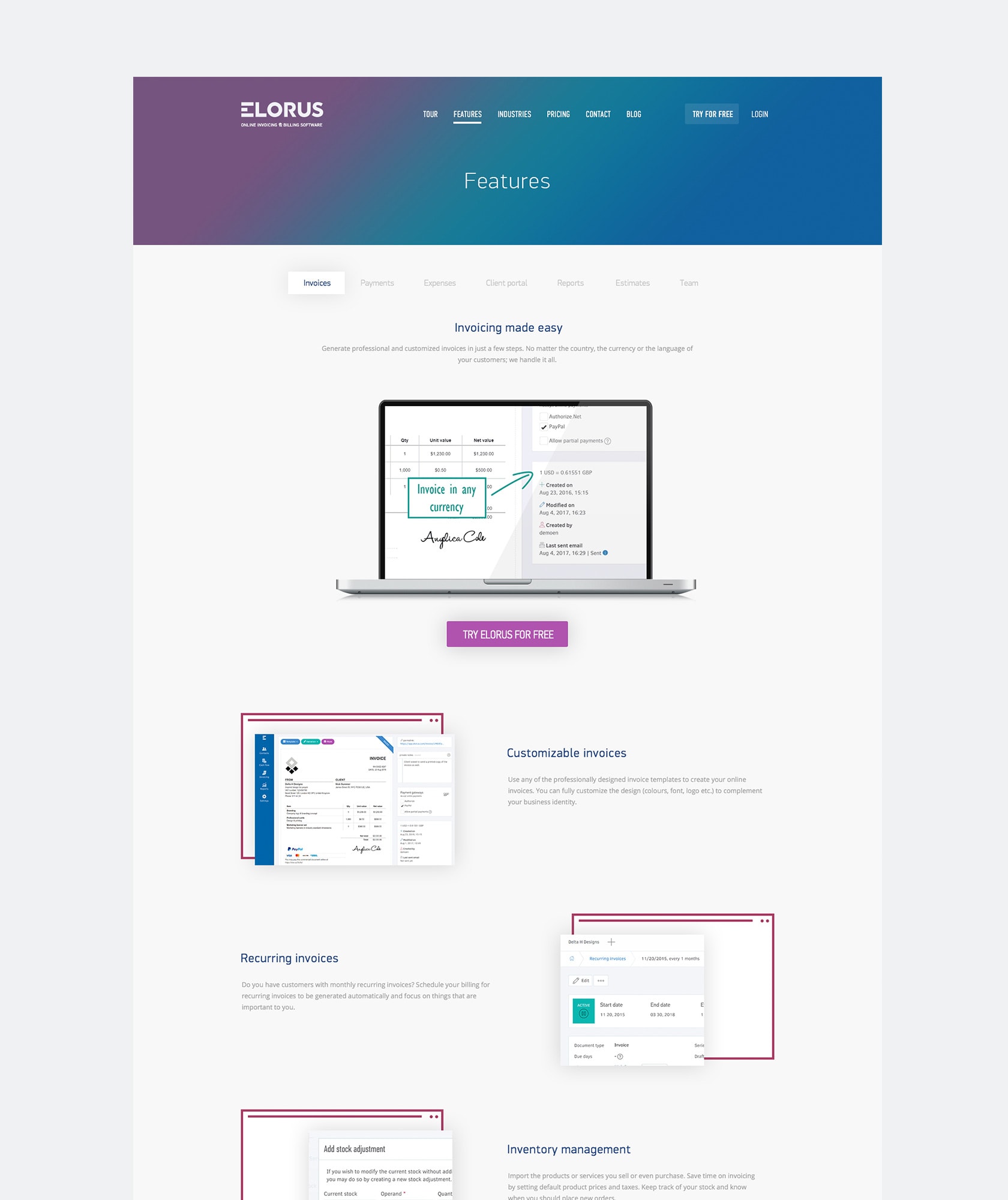 Elorus responsive design