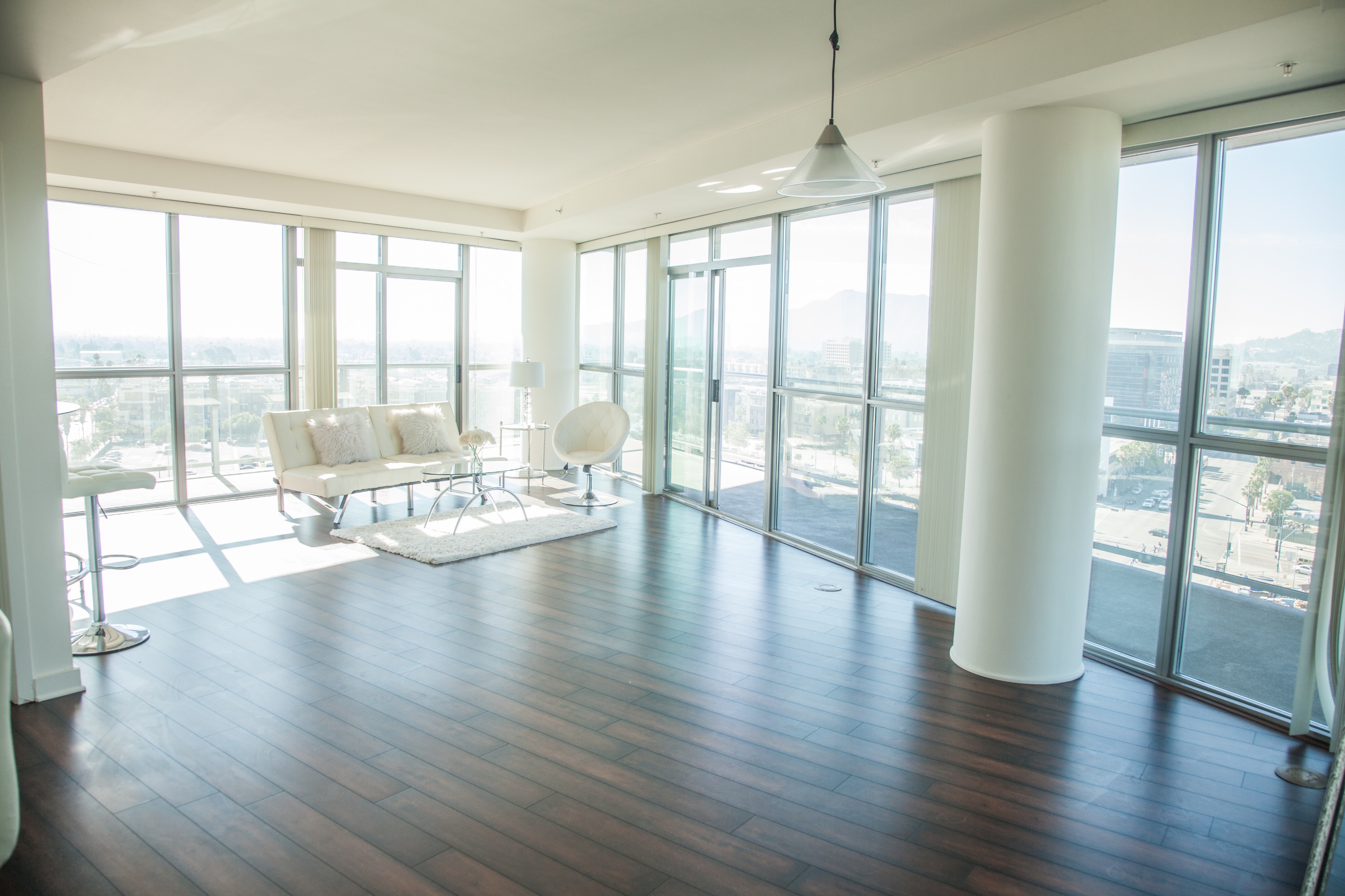 Loft Living Room Style Studio With Floor To Ceiling Windows