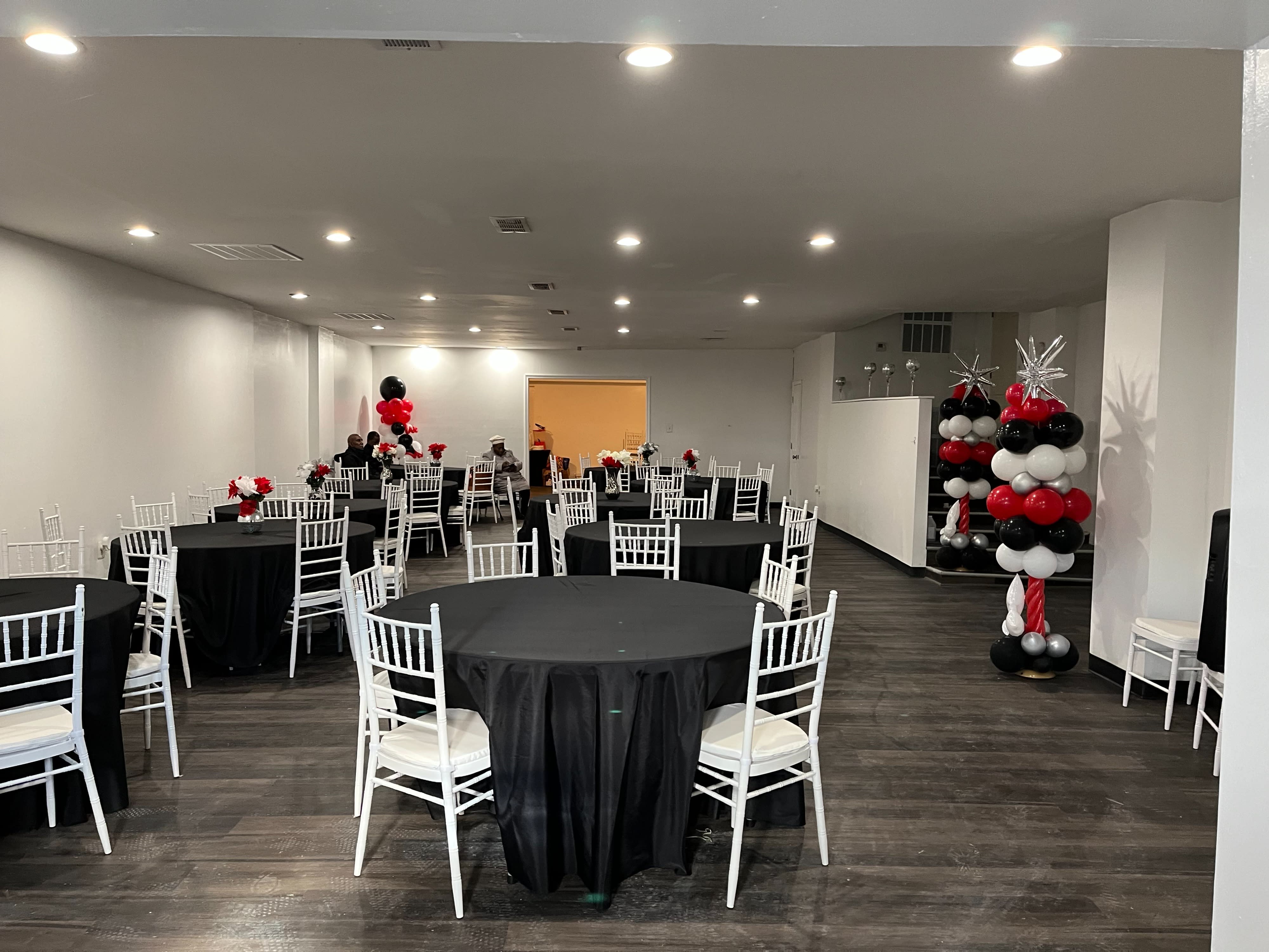 A group of five people celebrates Sequan's 30th birthday in a festive setting.