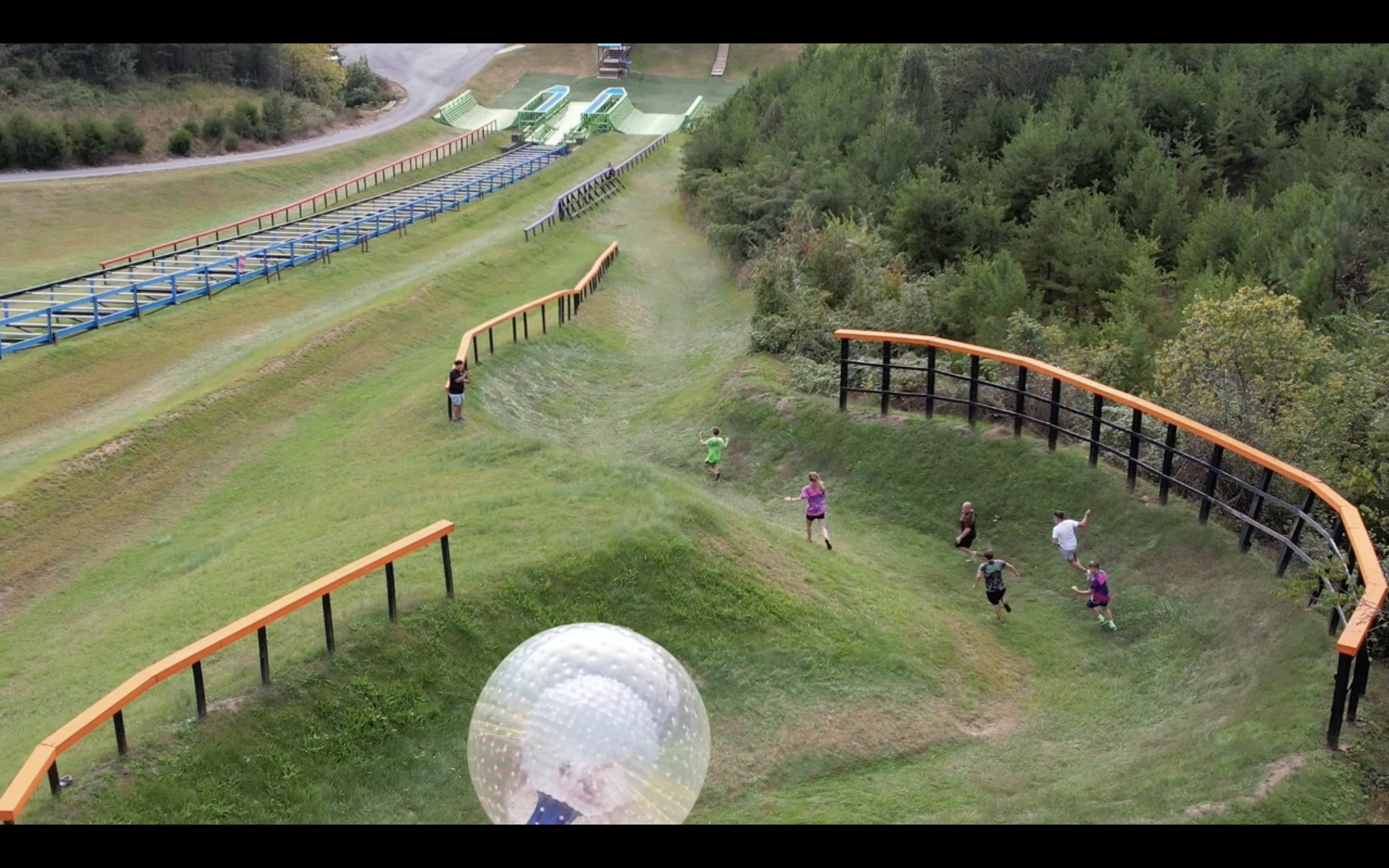 Race Down Hill in GIANT Water Ball at Outdoor Gravity Park!! Pigeon Forge,  Tennessee Zorbing!￼ 