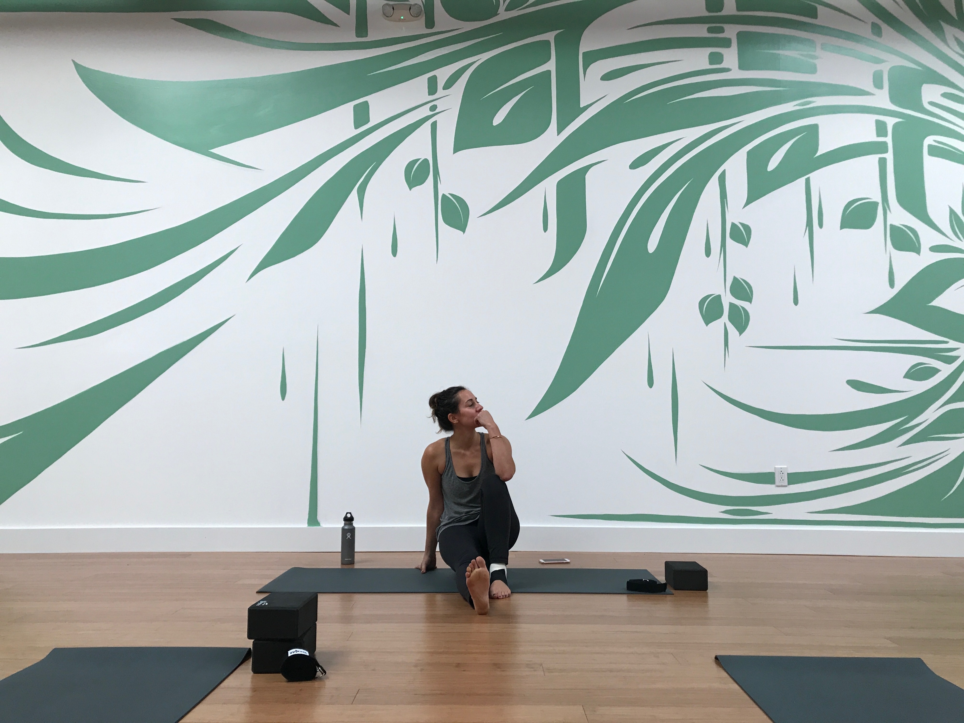 Yoga 🧘‍♀️ studio by @vda_designs using @kalcolighting fixtures. #namaste  #zen #yogastudio #groundup #commericalspace #sage #wood