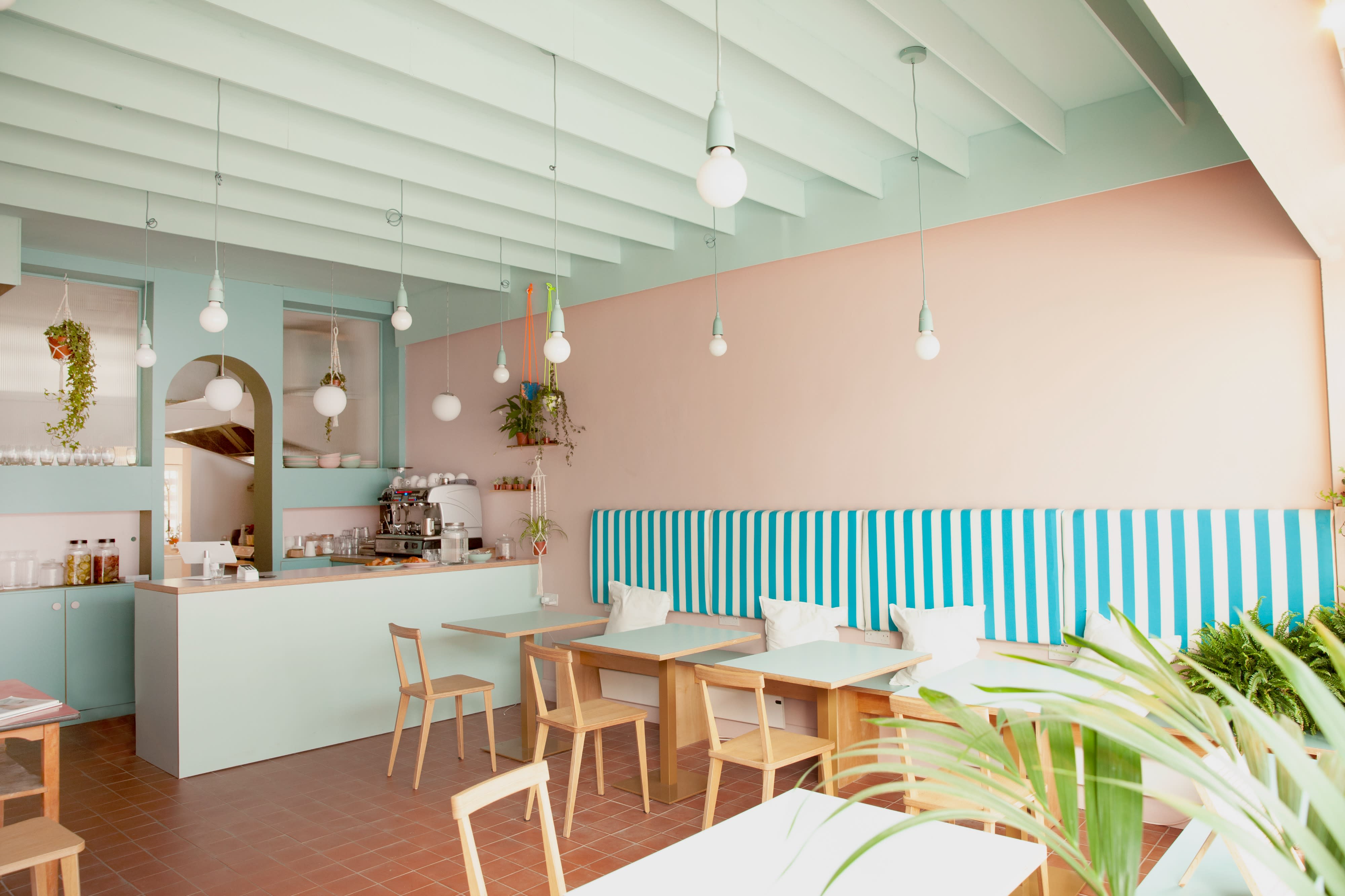 Sweet and Chic Cafe in Mint Colours, London | Production | Peerspace