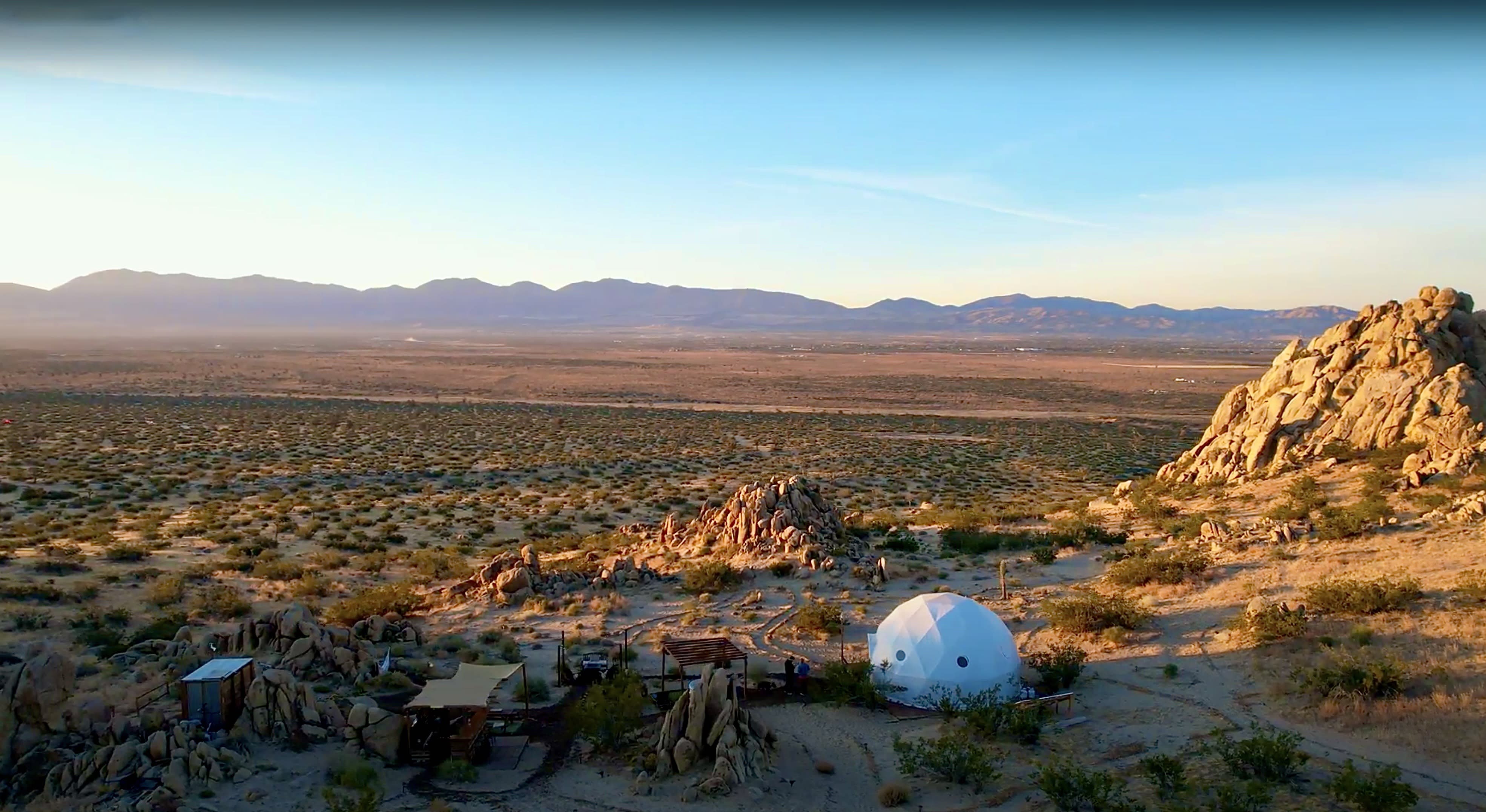 Desert Hilltop Glamping Dome with Pool and Joshua Tree Landscape, Palmdale,  CA, Production