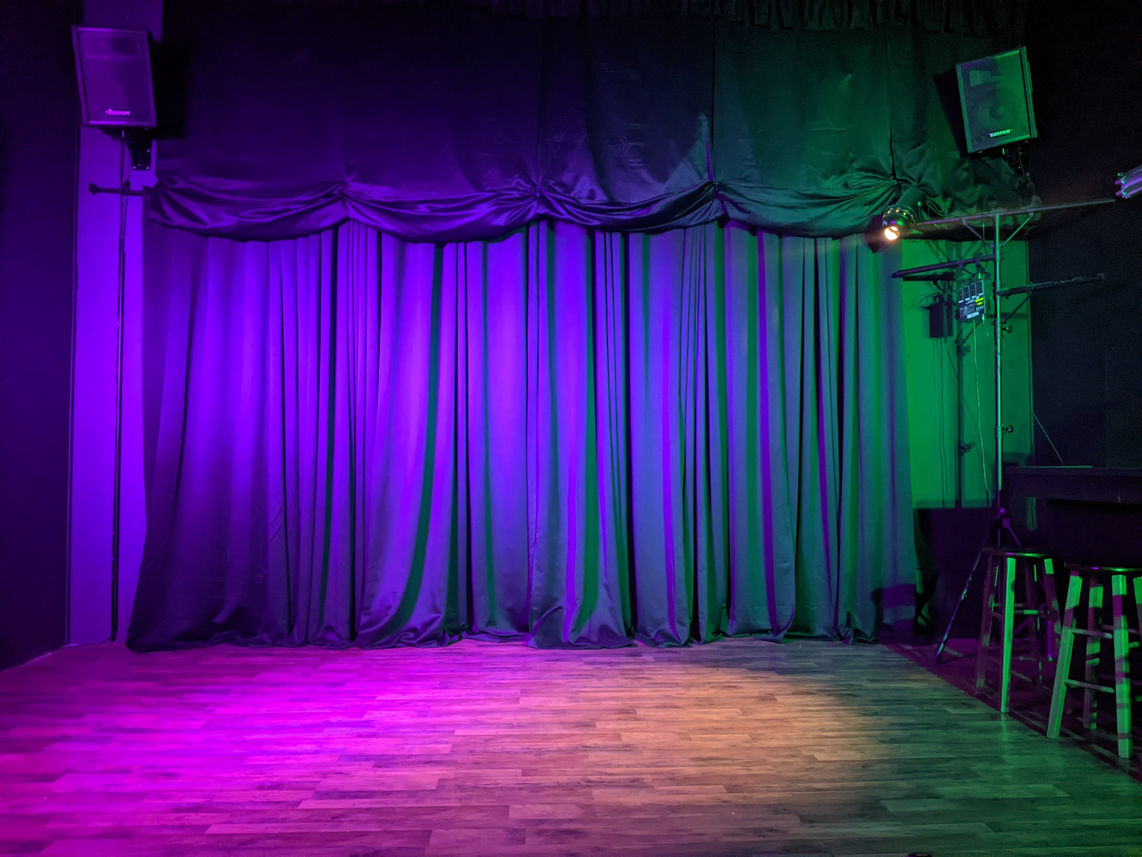 purple theater curtains