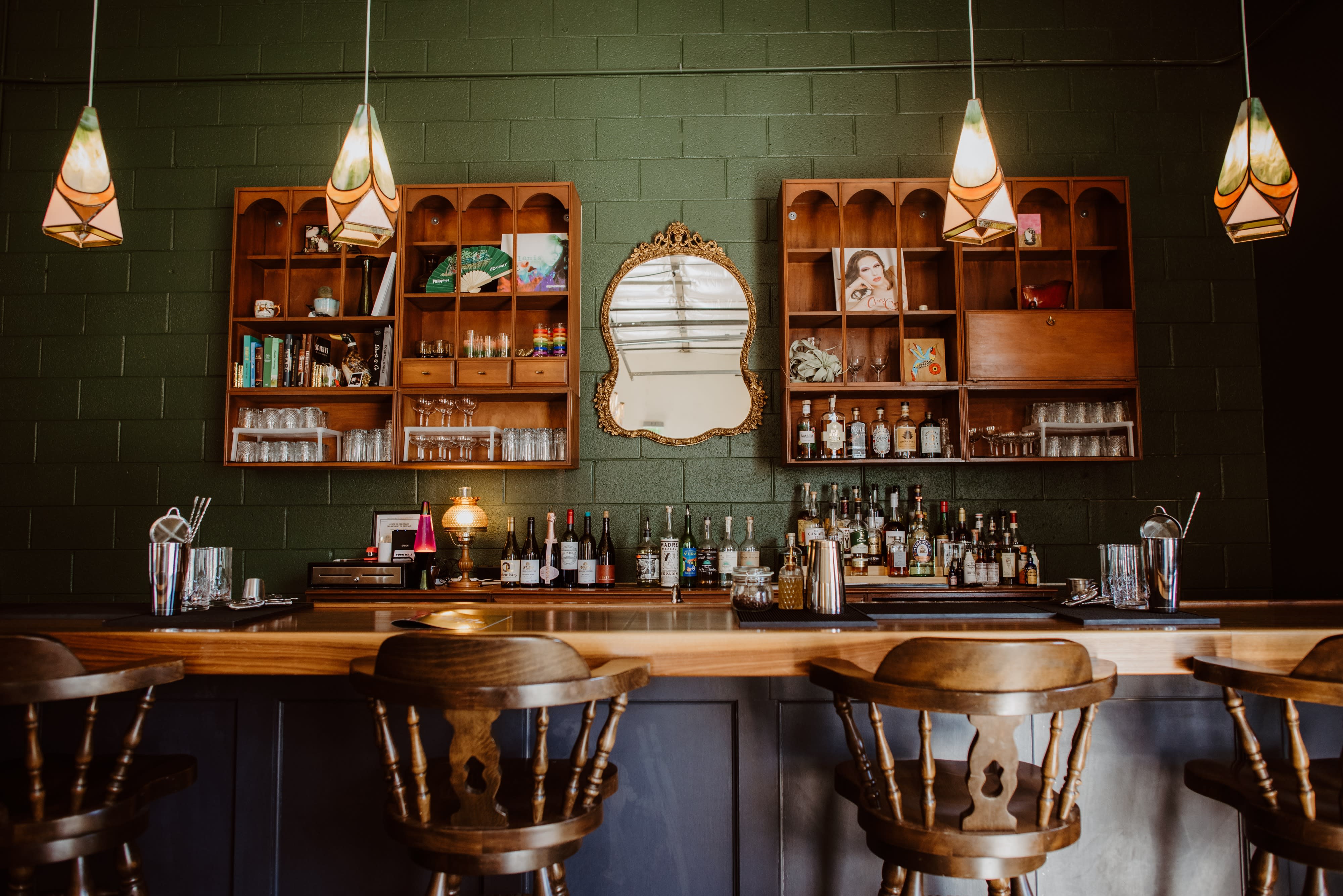 Cozy Eagle Industrial Wine Bar Table, Coffee Bar Cabinet with Storage