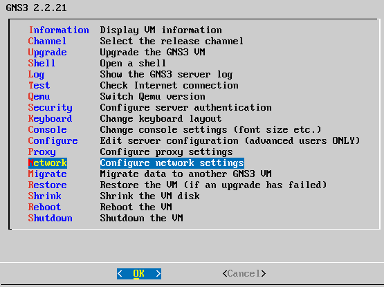 gns3 network setting