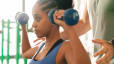 Woman lifting dumbbells 