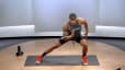 Man does a lateral lunge, a gluteus minimus exercise