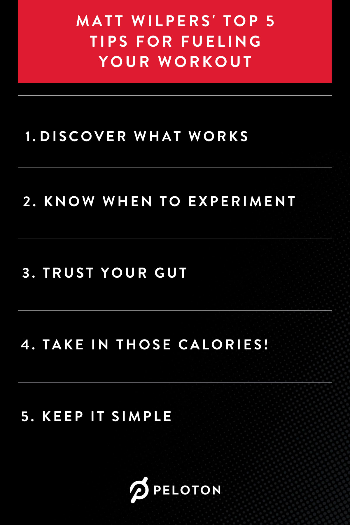 Matt Wilpers' Top Five Tips for Fueling Your Workout