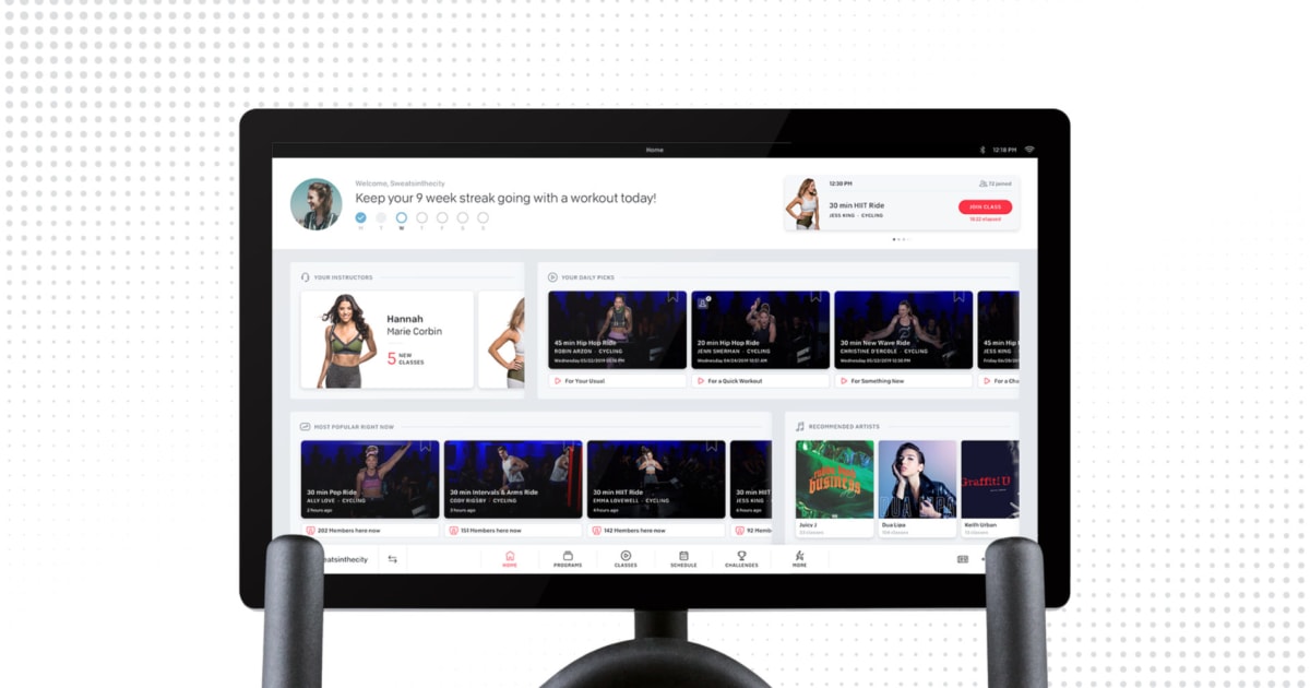 Peloton screen online