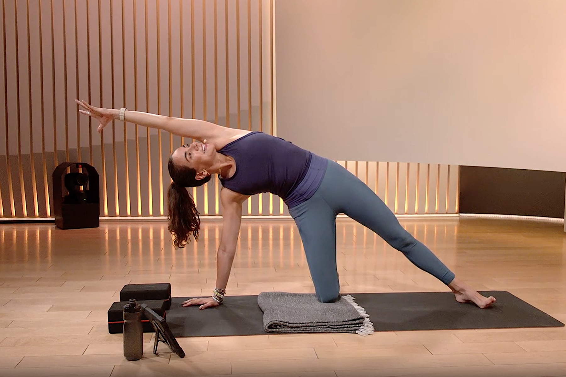 Peloton instructor Mariana Fernández teaching a morning yoga class