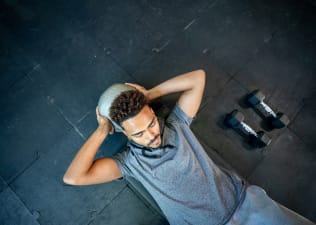 Man doing core work at the gym