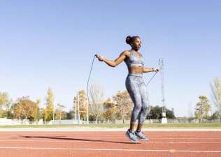 Woman jumping rope