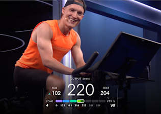 Matt Wilpers takes an FTP Test on a Peloton Bike with metrics