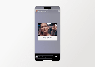 Sharing an Olivia Amato 30 min Walk + Run class to Instagram stories