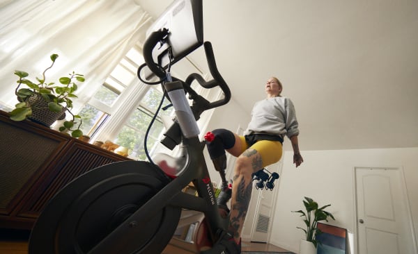 Peloton member cycling on the Peloton Bike