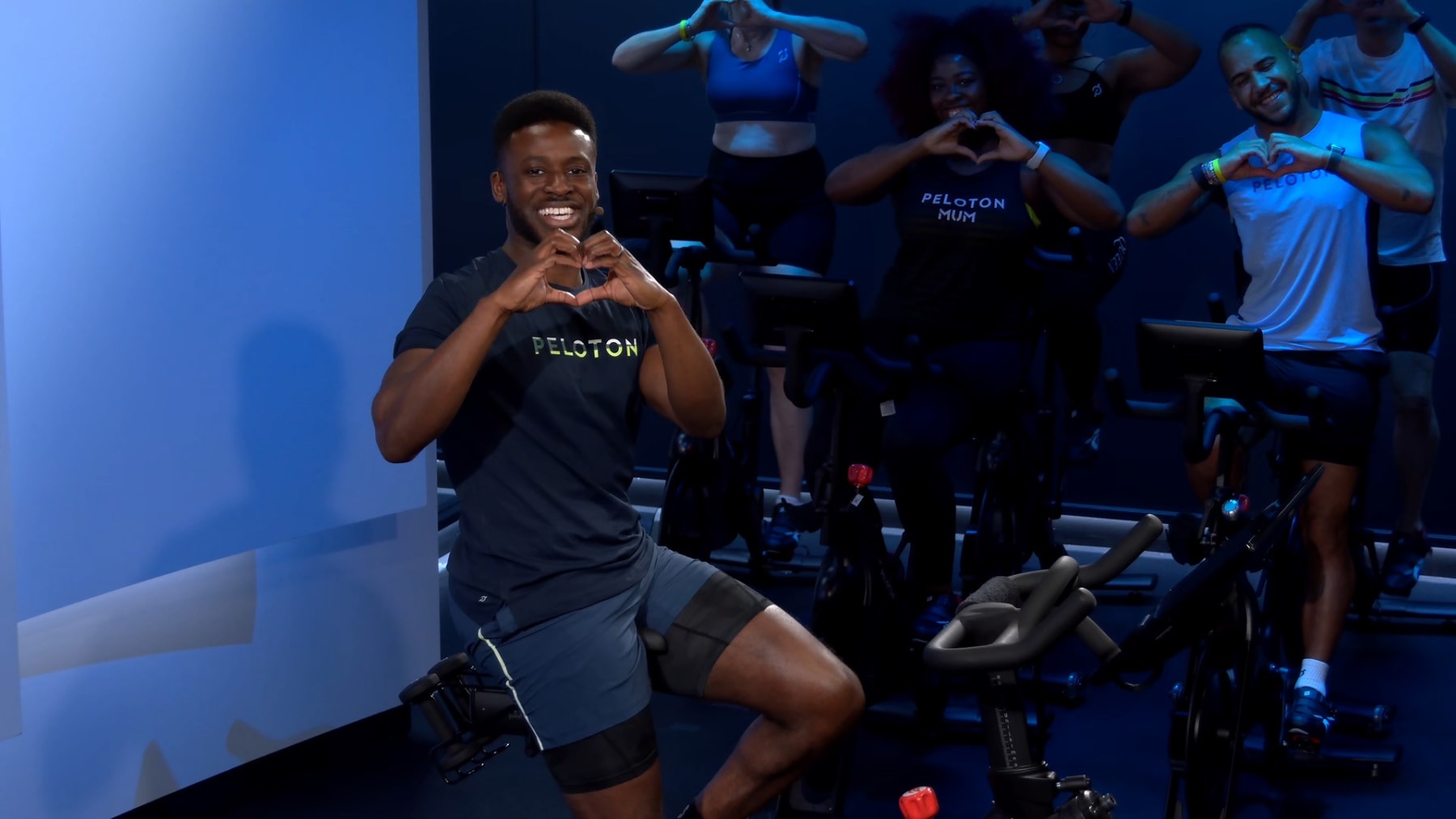 Peloton ride in studio shop