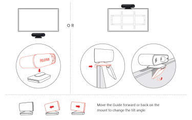 move the Guide forward or back on the mount to change the tilt angle