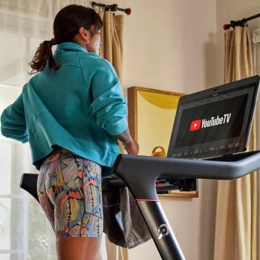 Member watching Youtube on Peloton Tread