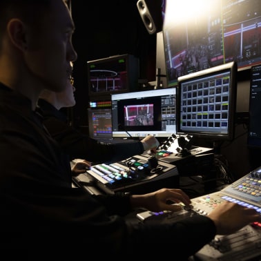 Peloton Studio broadcasting control room
