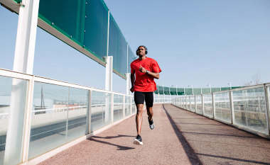 Man running on a path