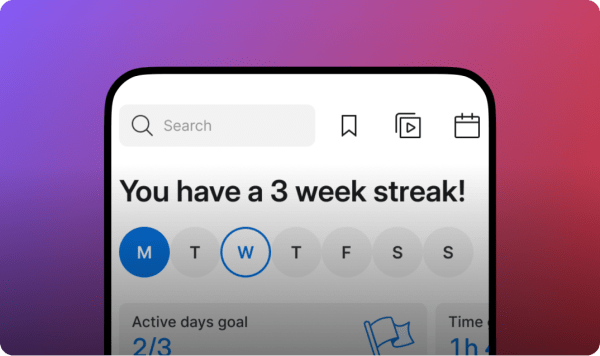  Phone showing streaks and goals on the Peloton App