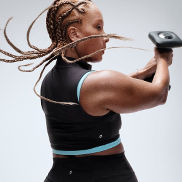 Woman doing a weight training exercise