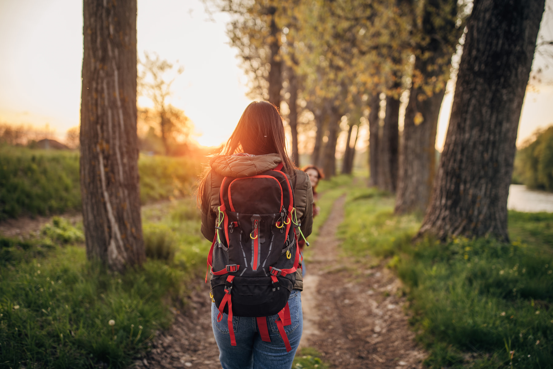 Woman goes rucking outside