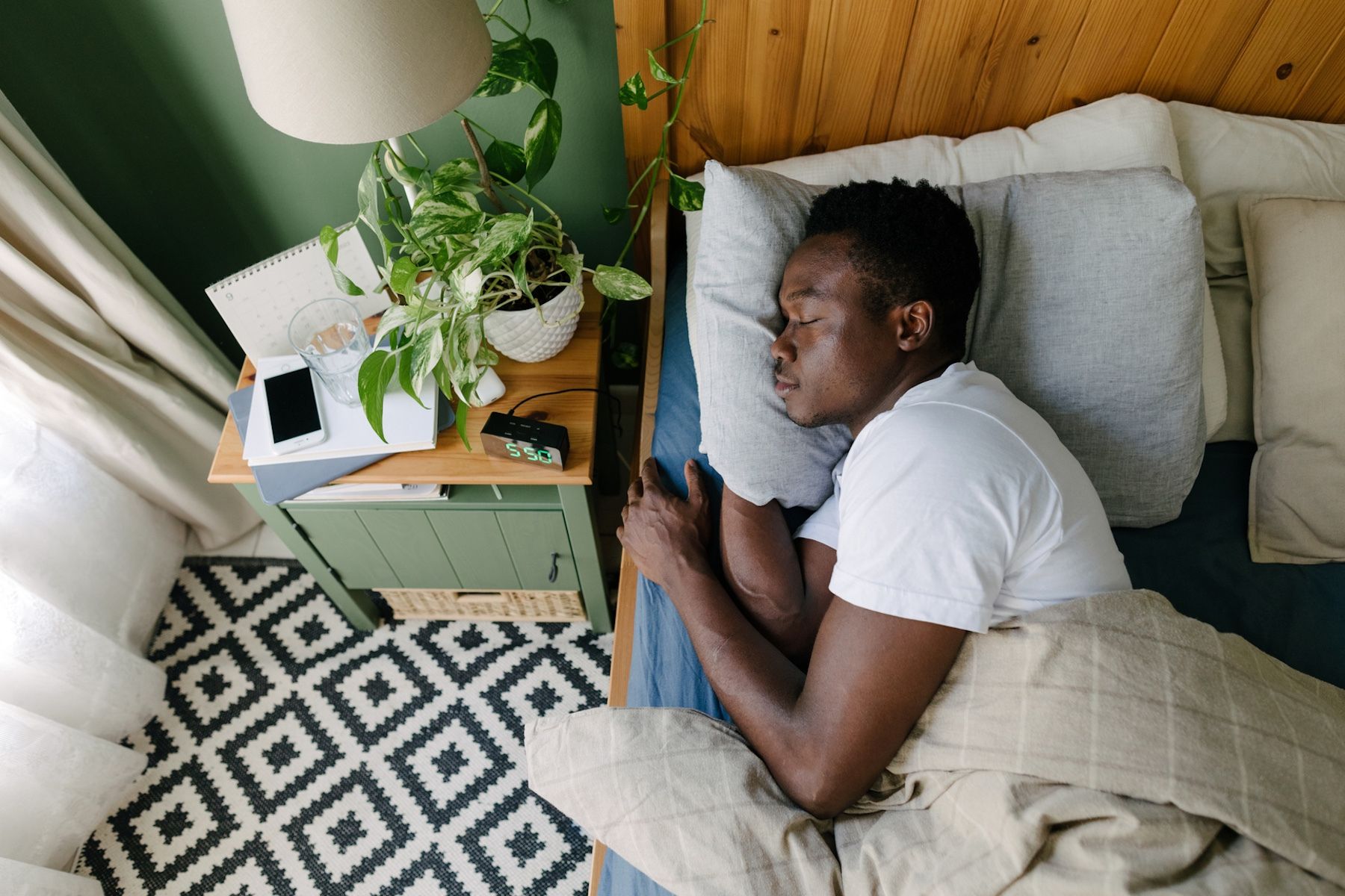 Man sleeping in bed