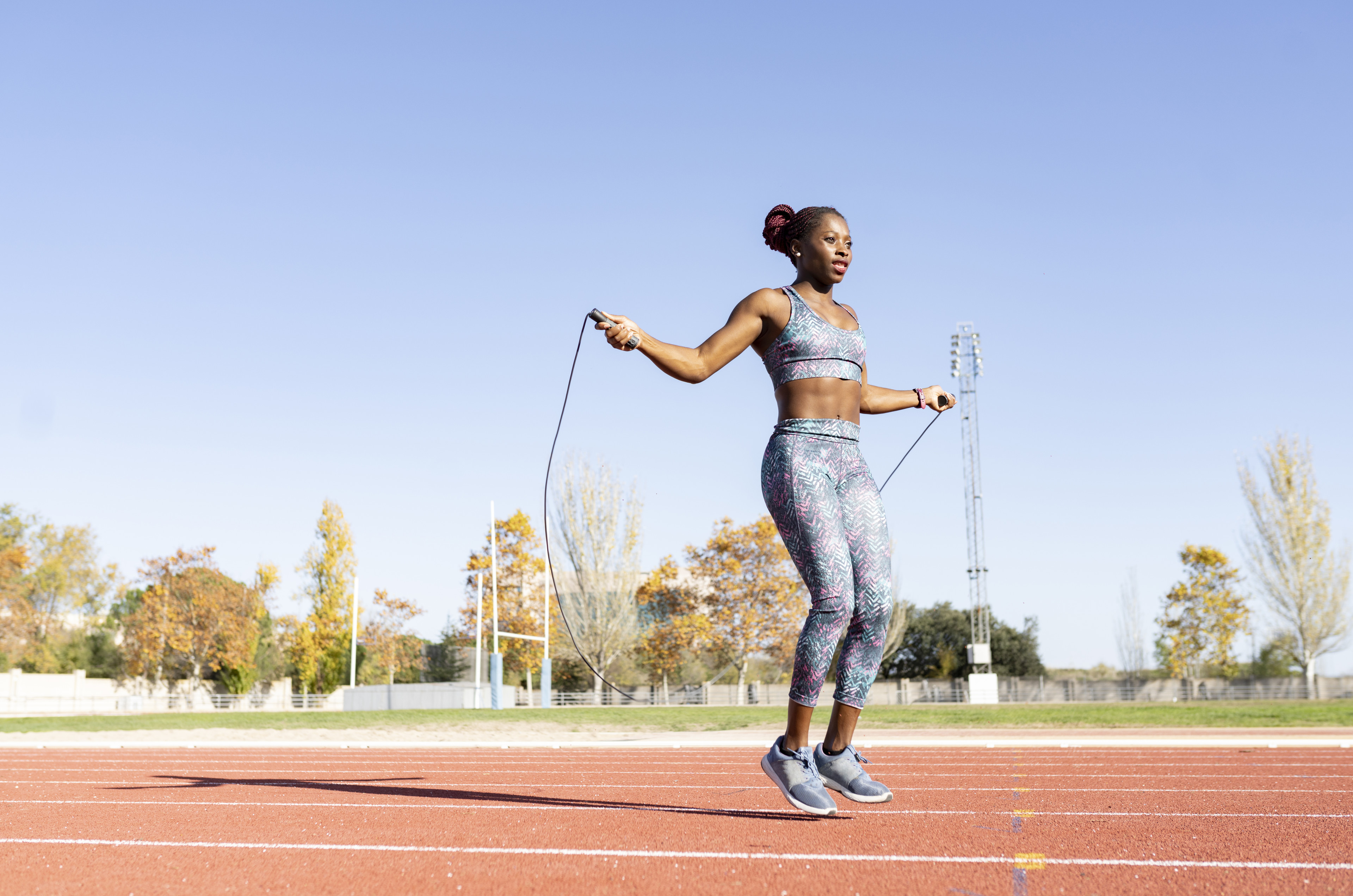 Woman jumping rope