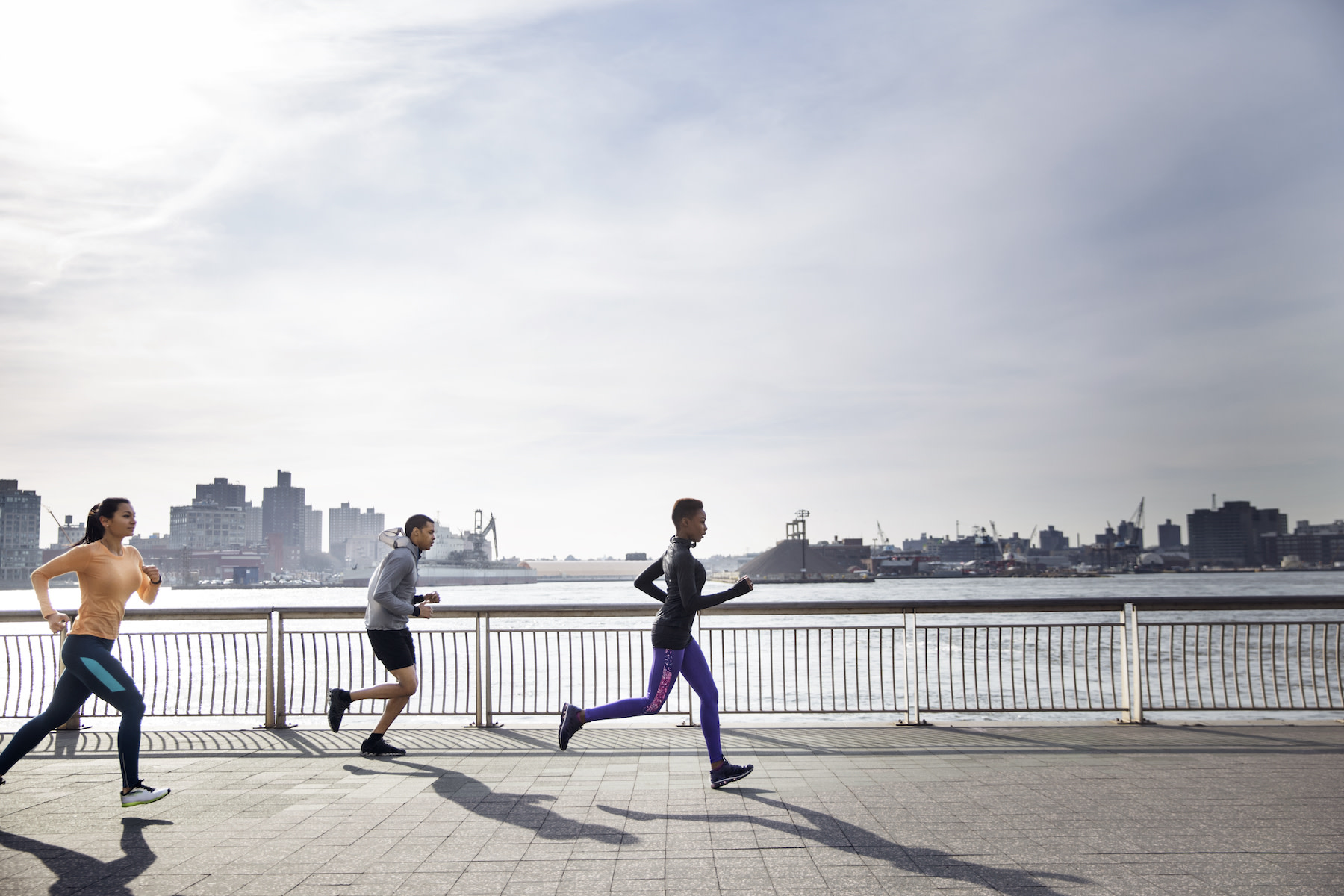 Runners outside try to achieve a negative split during a race