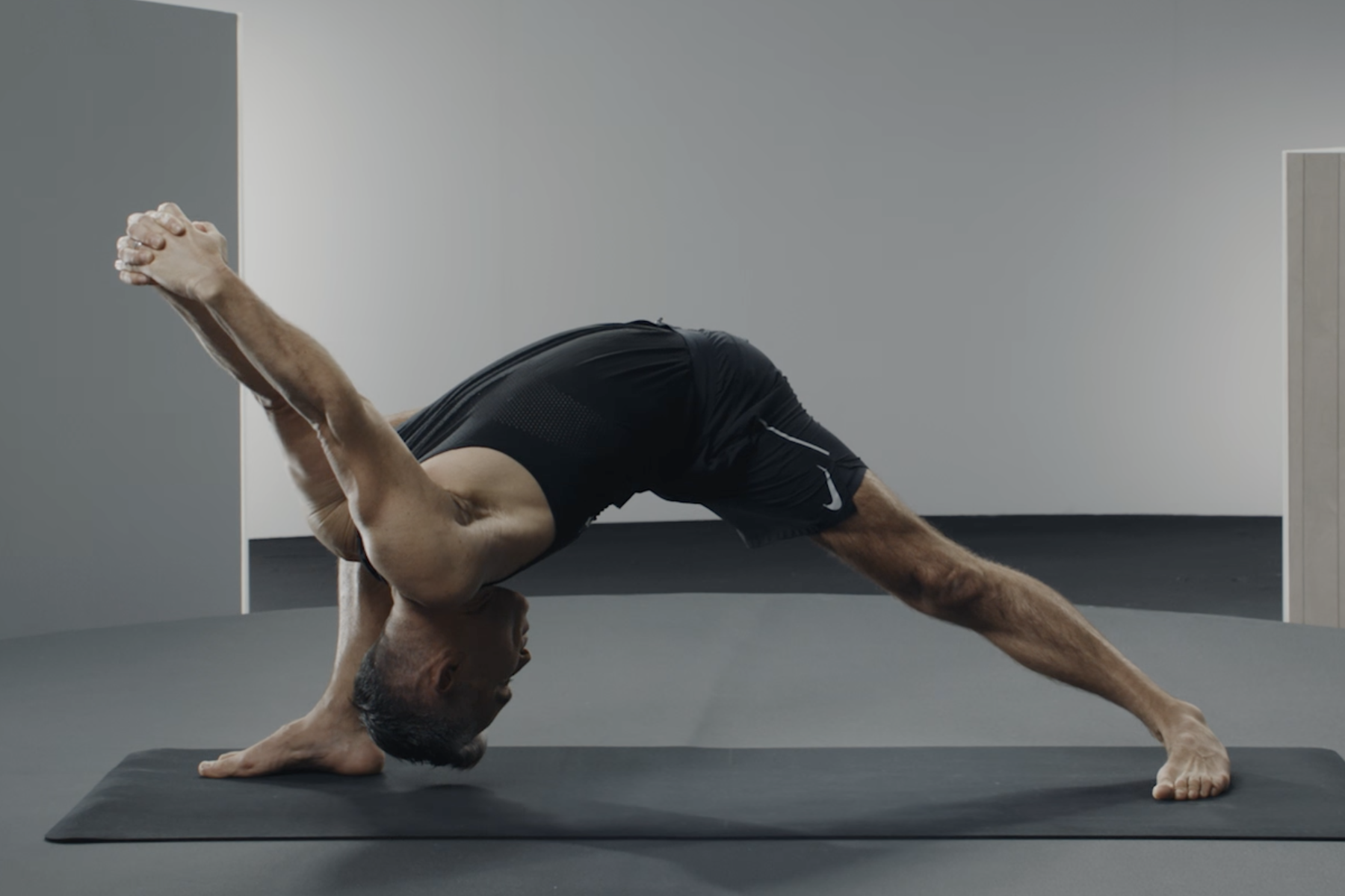 Hands Interlaced Behind Back Close Up Yoga