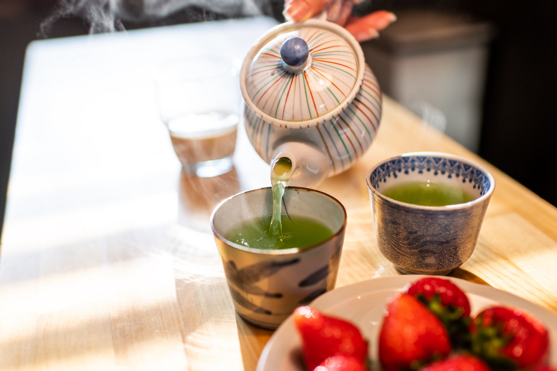 berries and green tea snack