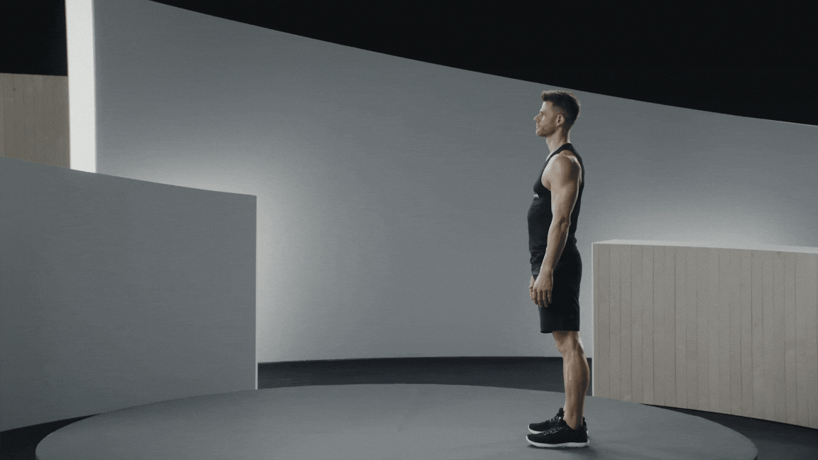 Andy Speer demonstrates a broad jump