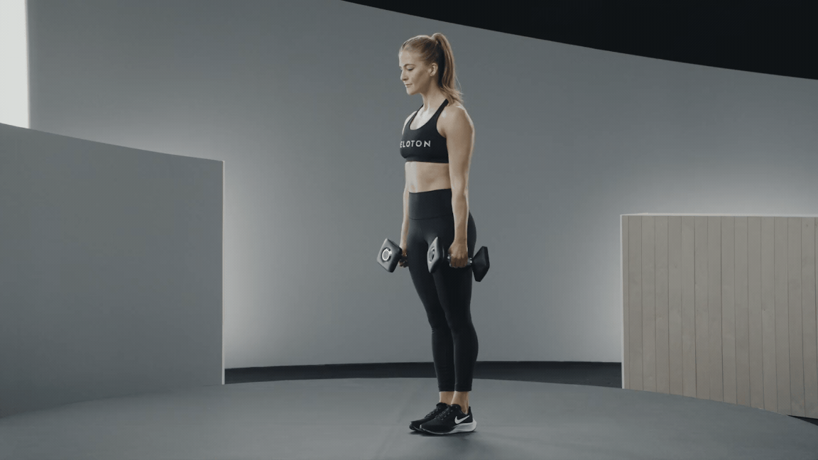 Single leg deadlift with dumbbells