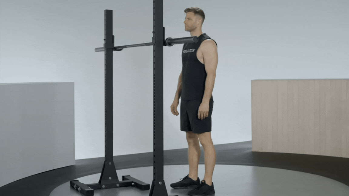 Andy Speer demonstrates a barbell back squat