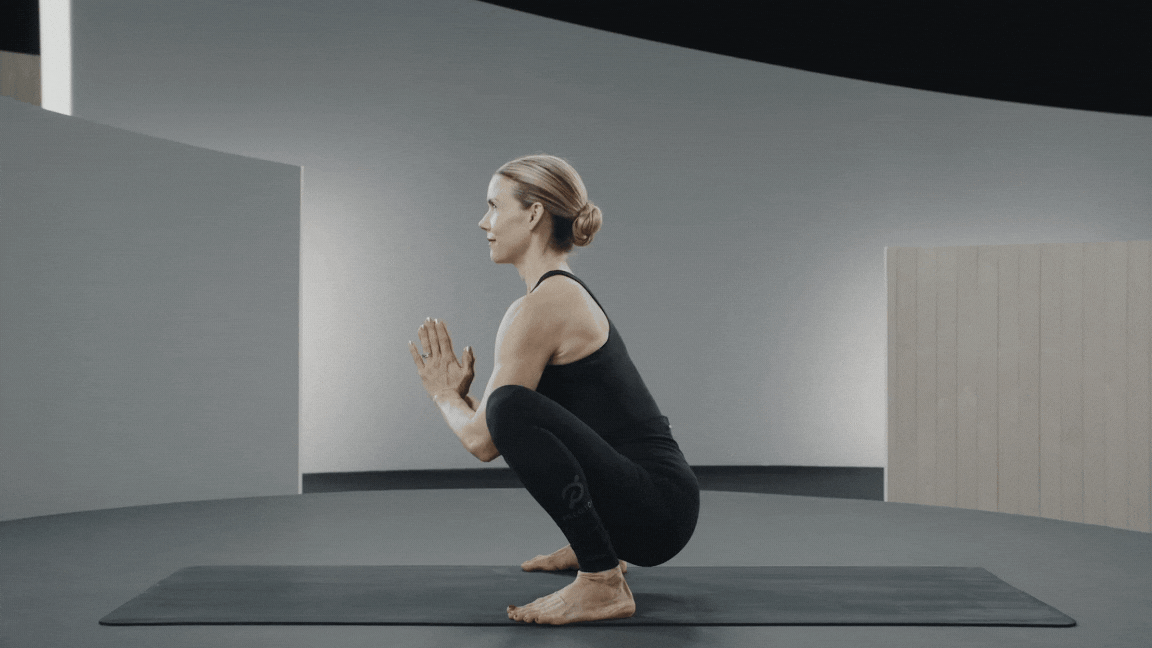 Woman demonstrating Firefly Pose