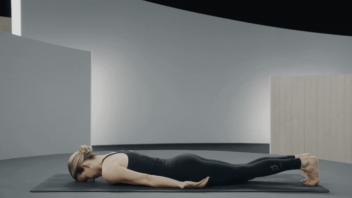 Kristen McGee demonstrates Bow Pose, an ab stretch