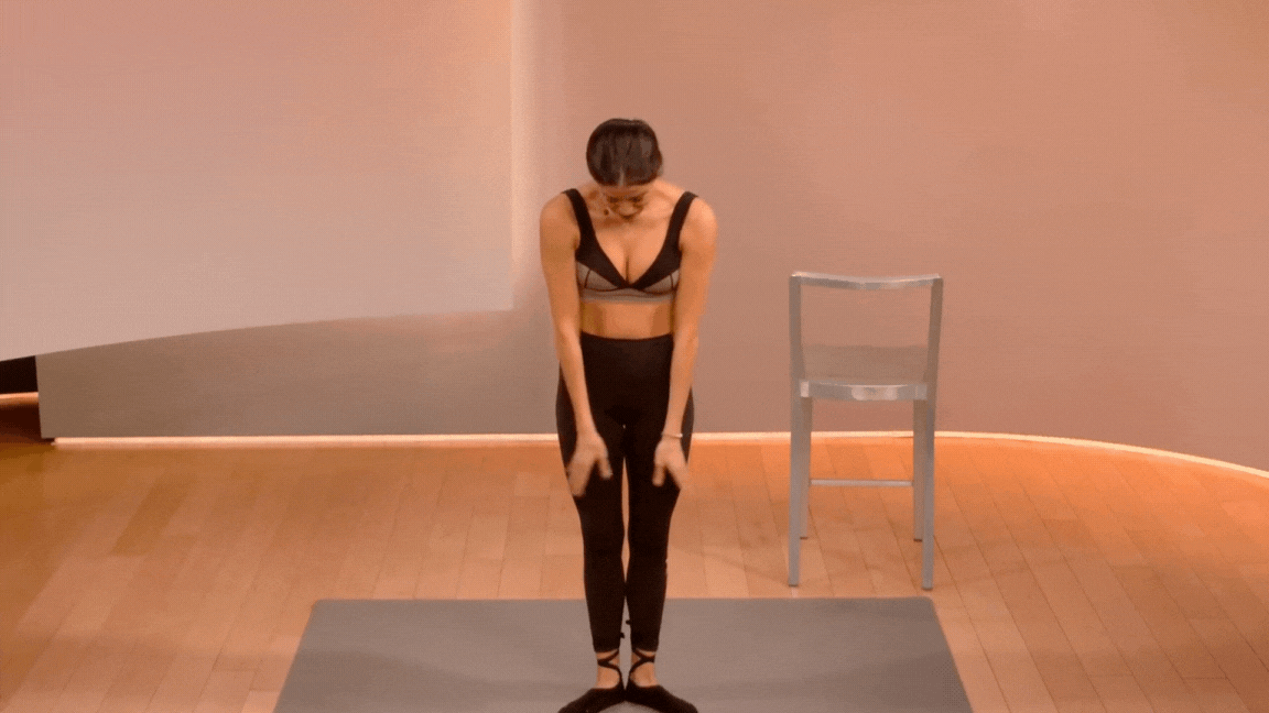 Hannah Corbin Fifth Position Arm Raises Barre GIF