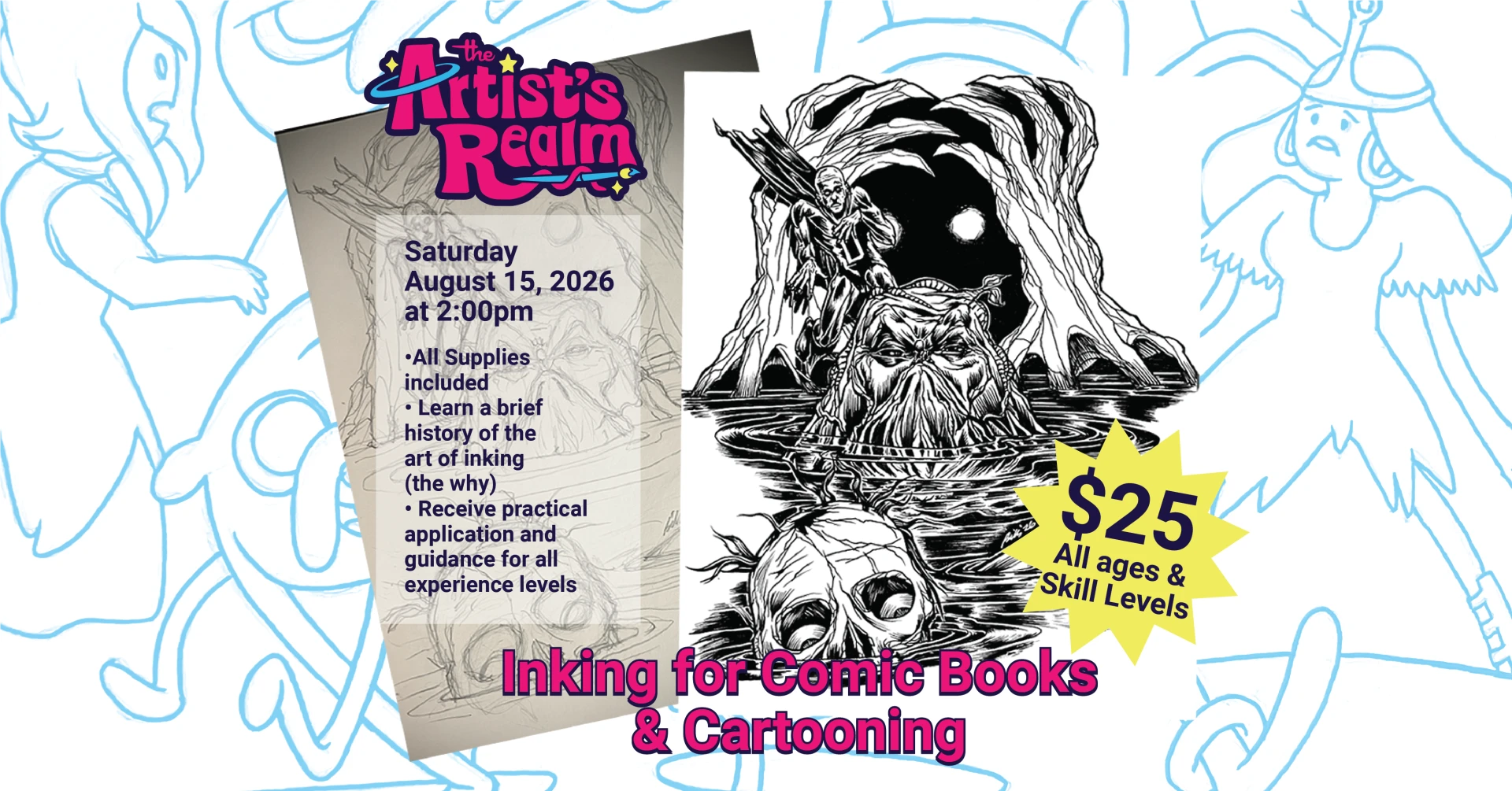 Inking for Comic Books and Cartooning with Billy Merryman