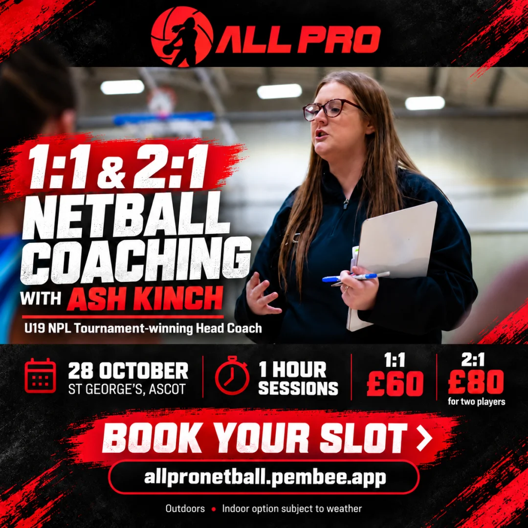 All Pro 1:1 or 2:1 Training Session – 26th and 28th October