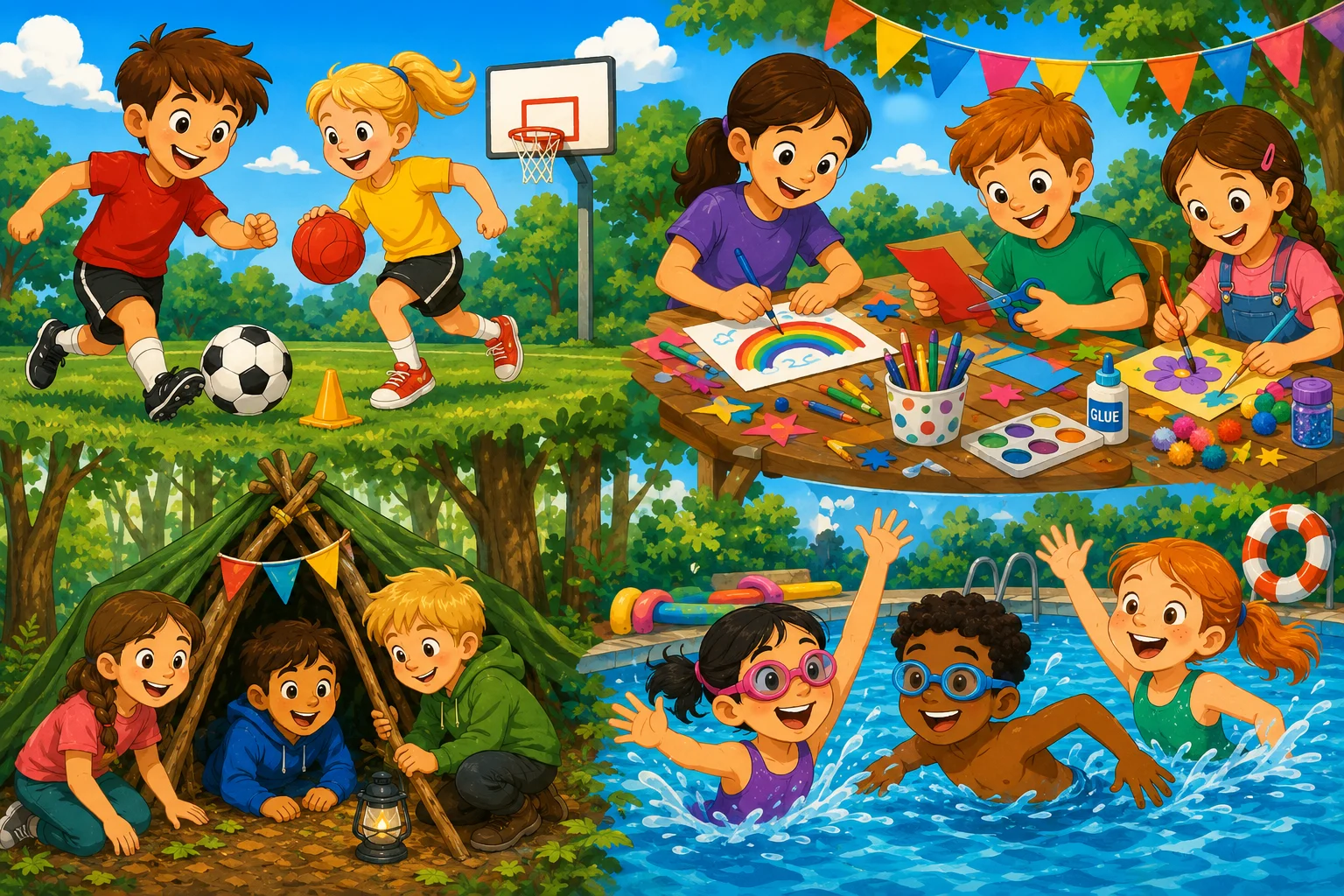 Elite Multi-Activity Summer Camp🏊‍♂️🏀🎨🏸⚽️🕹️🏏🎬