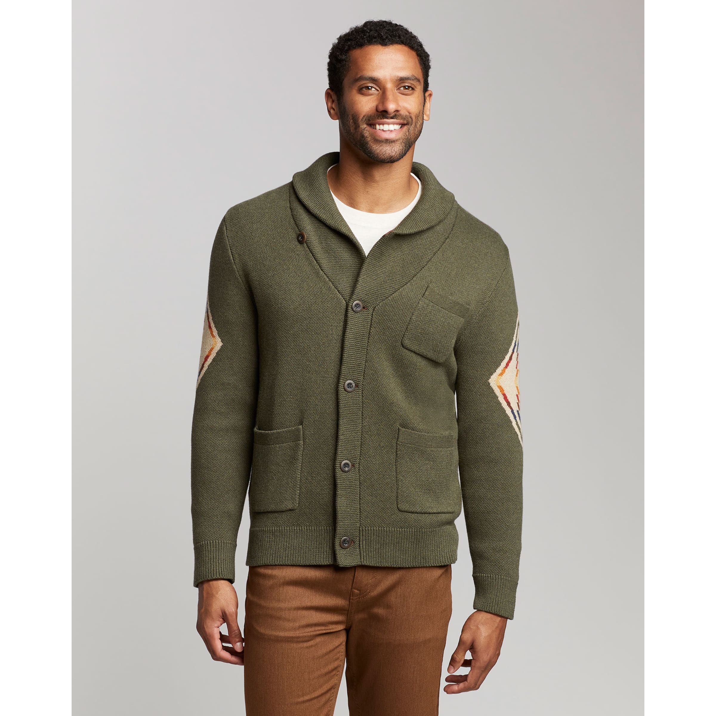 Pendleton Cotton Jacquard Shawl Sweater