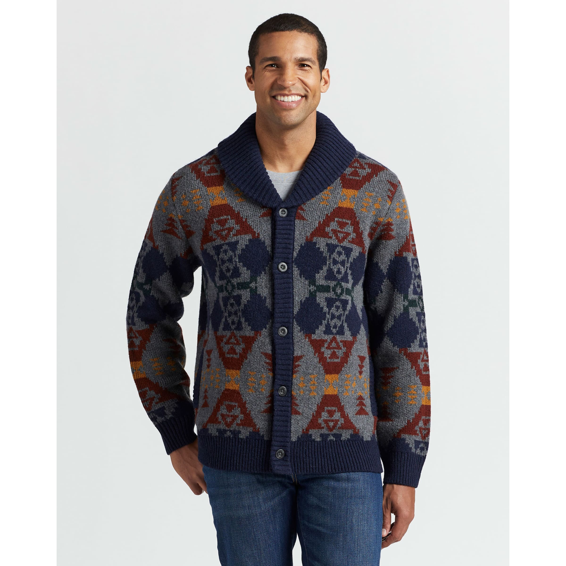 Men's Knit sweater with jeans motif