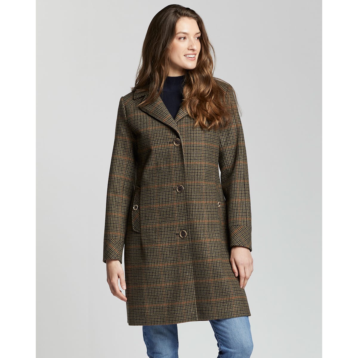 Tweed wool coat ladies clearance