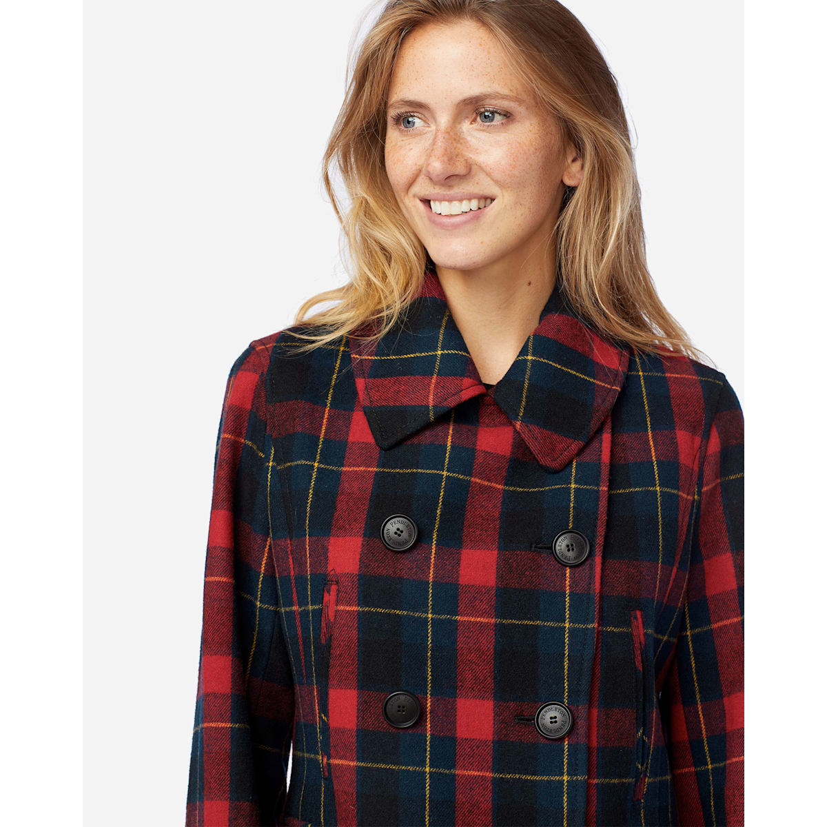 outlet plaid peacoat
