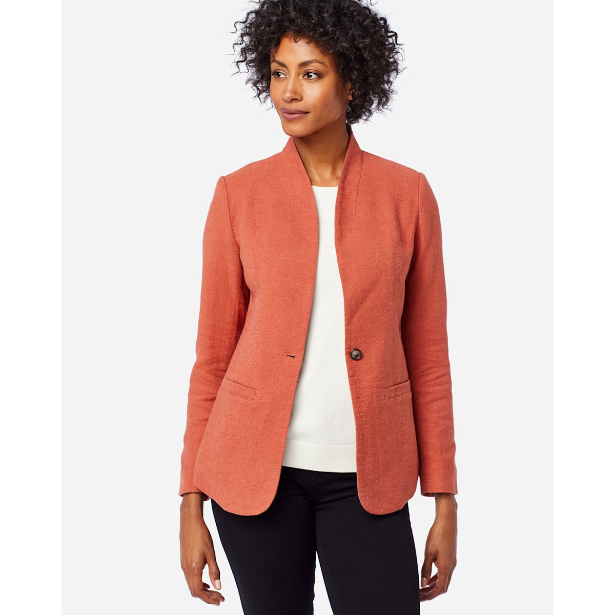 Women's Collarless Blazer vlr.eng.br