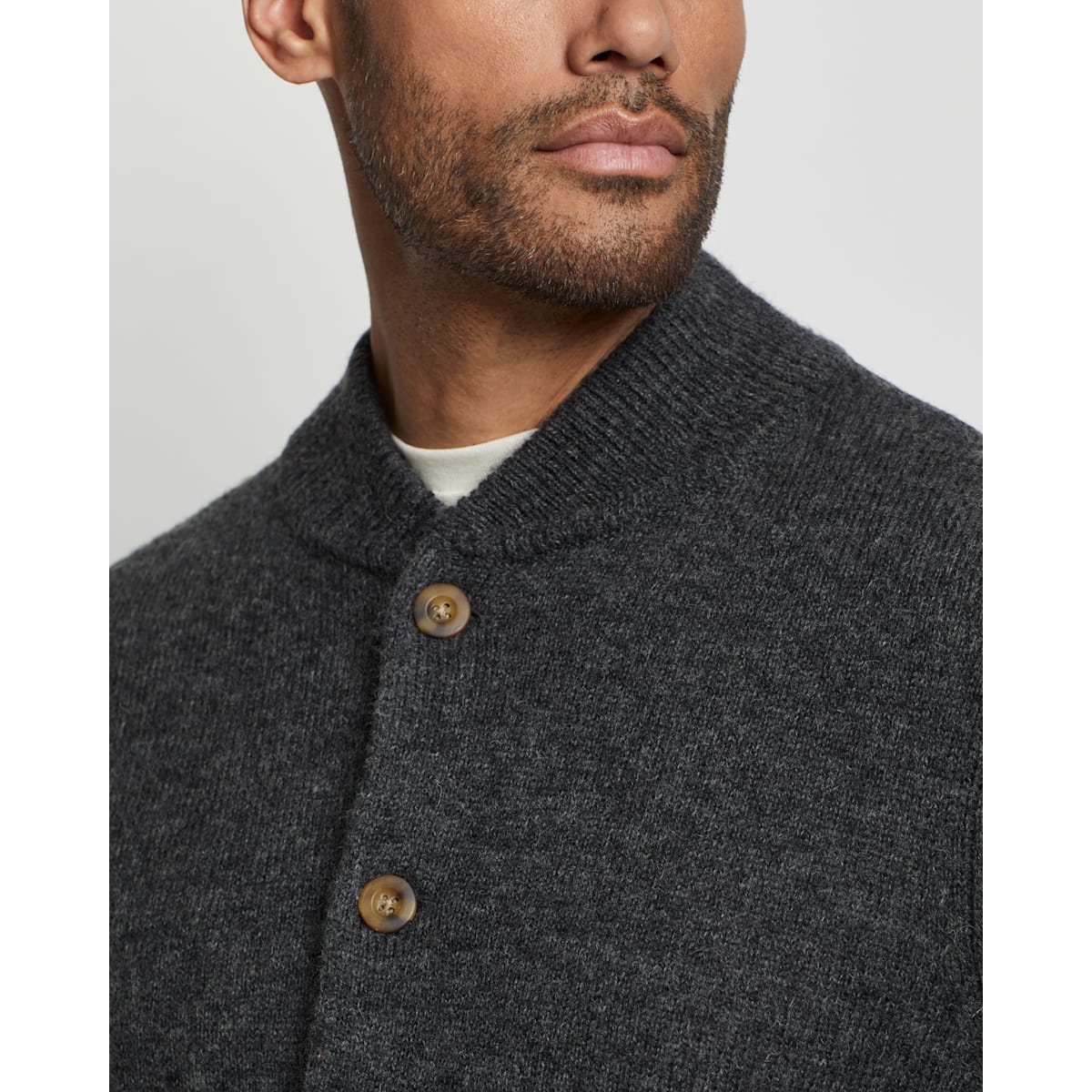 Pendleton Merino Wool Gold Button front Cardigan Sweater XL Gray