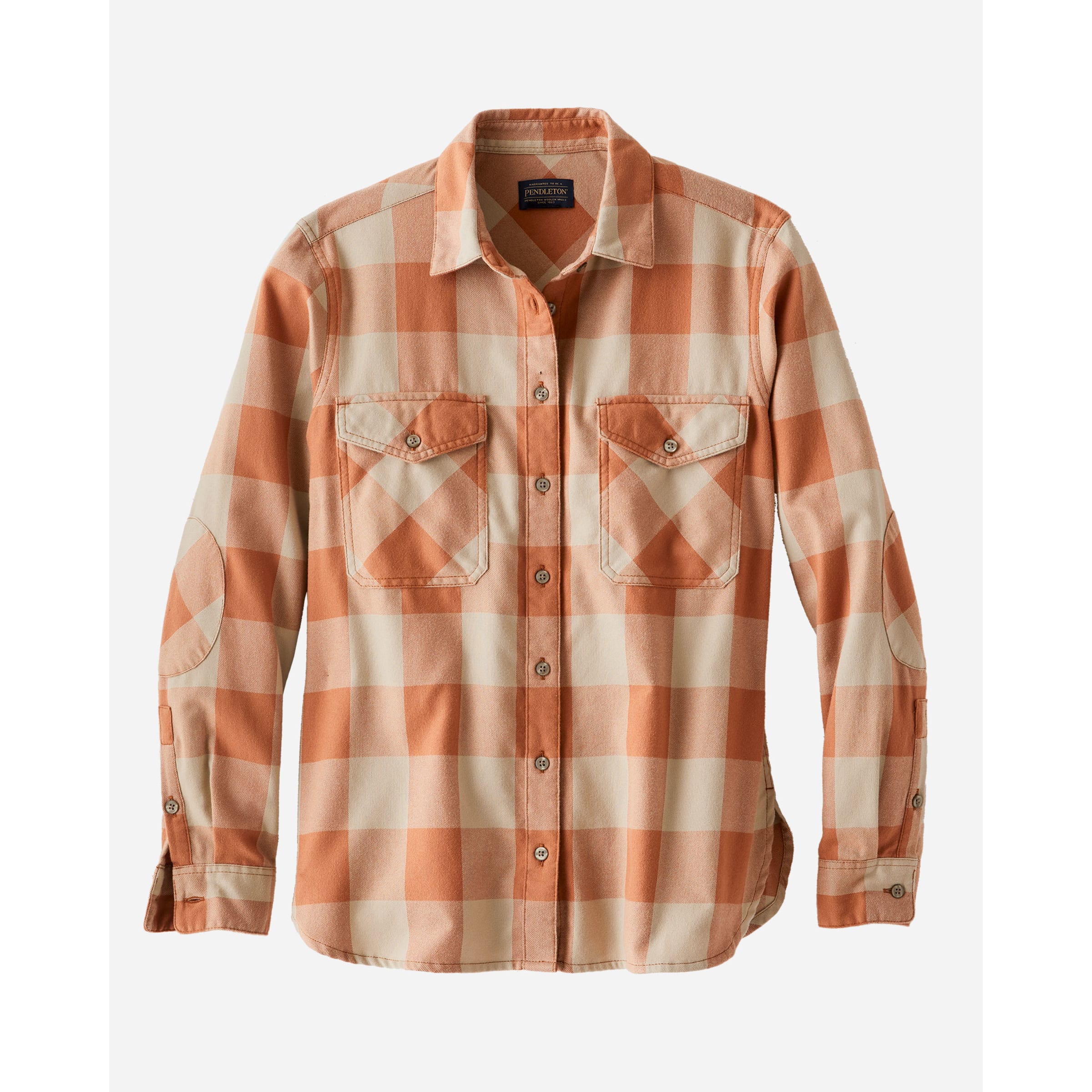 WOMEN'S DOUBLE-BRUSHED FLANNEL ELBOW PATCH SHIRT | Pendleton WOMEN'S DOUBLE-BRUSHED FLANNEL ELBOW PATCH SHIRT | Pendleton